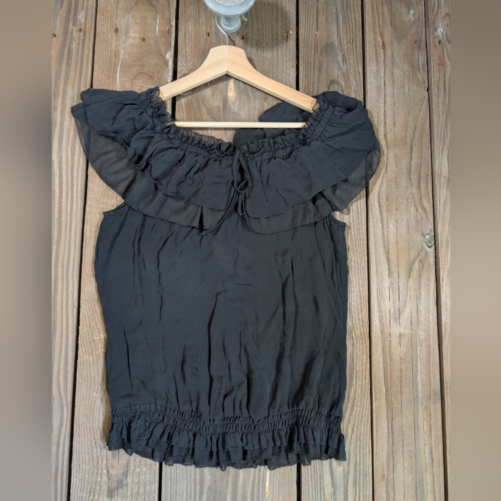 White House Black Market Silk Blouse M